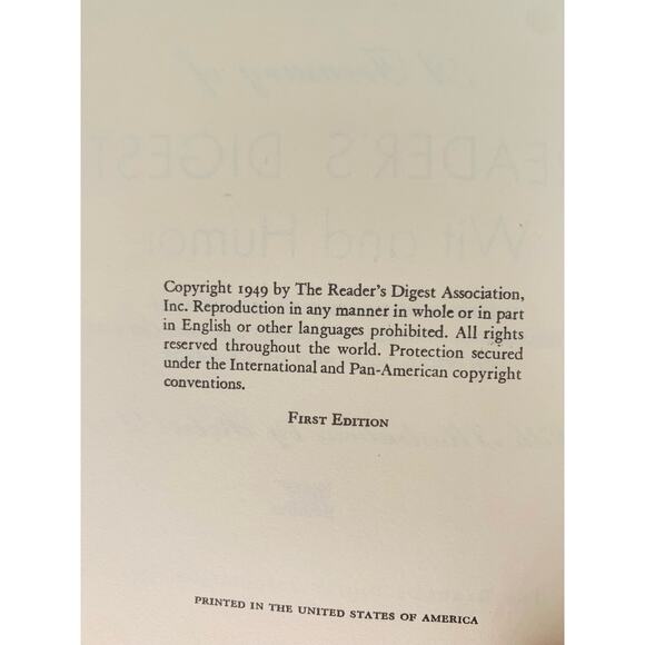Vintage Readers Digest Hardcover Book Fun Fare Treasury of Wit And Humor 1949 - Picture 4 of 6